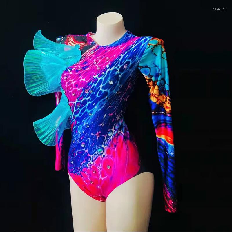 Stage Wear Rose Blue Print Bodysuit Sexy DJ Gogo Dance Costume Acrobatic Performance Elastic Leotard Nightclub Bar Pole Dancing Tights, Picture color
Stage Wear Rose Blue Print Bodysuit Sexy DJ Gogo Dance Costume Acrobatic Performance Elastic Leotard Nightclub Bar Pole Dancing Tights, Picture color