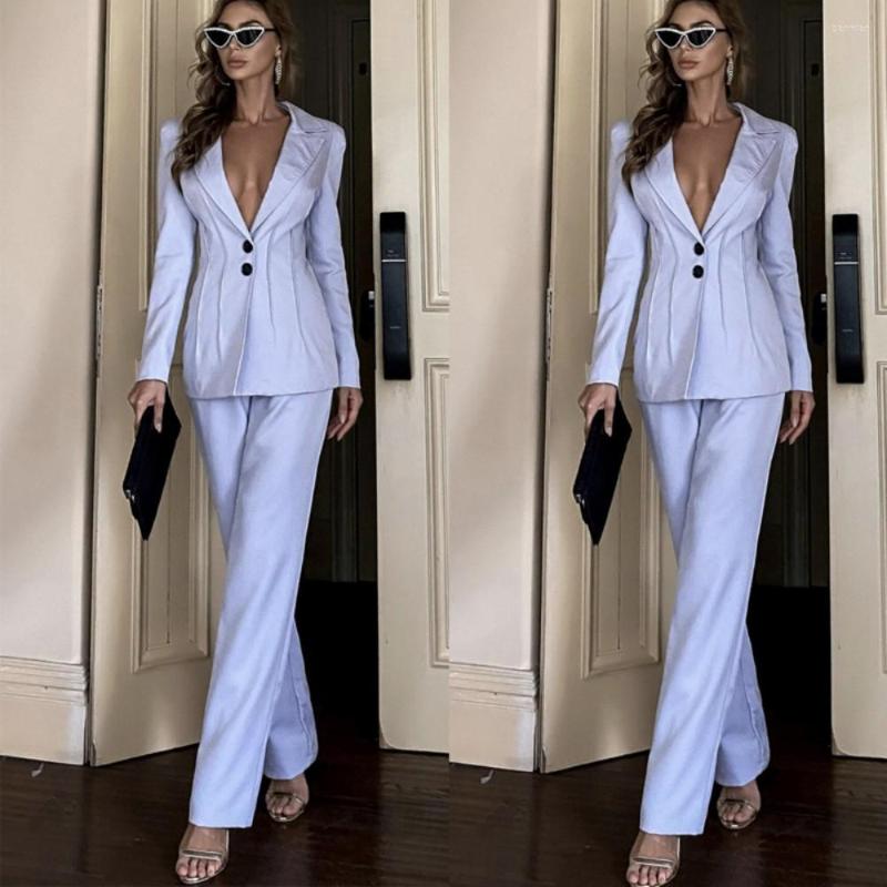 Women's Two Piece Pants Smart Black Women Suits Slim Fit Office Lady Party Prom Tuxedos Blazer Red Carpet Leisure Outfit Suit (Jacket Pants), Blue
Women's Two Piece Pants Smart Black Women Suits Slim Fit Office Lady Party Prom Tuxedos Blazer Red Carpet Leisure Outfit Suit (Jacket Pants), Blue