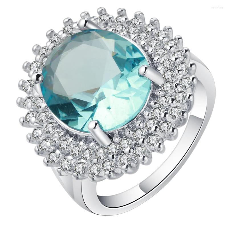 Cluster Rings UFOORO Fashion Big Blue Jewelry High Level Paved CZ Crystal Finger Ring For Women Elegant Stylish Gift Romantic Sale
Cluster Rings UFOORO Fashion Big Blue Jewelry High Level Paved CZ Crystal Finger Ring For Women Elegant Stylish Gift Romantic Sale