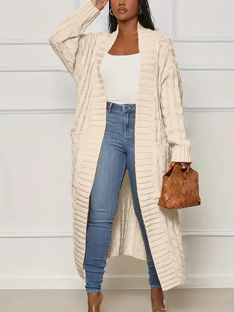 Women s Sweaters 2023 Autumn and Winter Fashion Cardigan Long Sleeve Sweater with Pockets Chunky Knit Top 231114