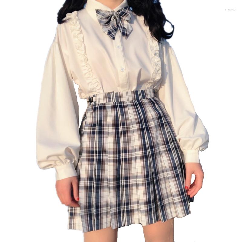 Women' Blouses JK Style Women White Blouse Street Fashion Ruffle Stitch Doll Collar Long Sleeve Shirt Kawaii Teenager Girls All-Match Blusa, White blouse only
Women' Blouses JK Style Women White Blouse Street Fashion Ruffle Stitch Doll Collar Long Sleeve Shirt Kawaii Teenager Girls All-Match Blusa, White blouse only