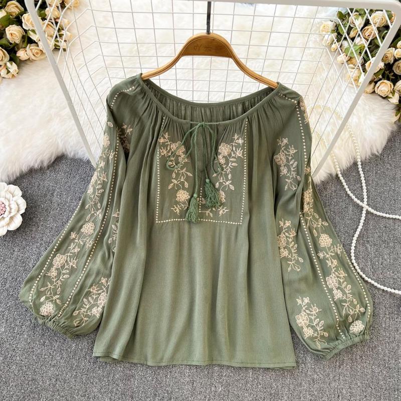 Women's Blouses Spring And Autumn Vintage Ethnic Style Long Sleeve Round Neck Pullover Embroidered Loose Shirt Blouse Women's, Green
Women's Blouses Spring And Autumn Vintage Ethnic Style Long Sleeve Round Neck Pullover Embroidered Loose Shirt Blouse Women's, Green