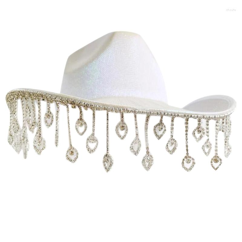 Berets 652F Elegant Cowgirl Hat For Bridal Shower White Bachelorette Party Shimmering Tassels Wide Brim
Berets 652F Elegant Cowgirl Hat For Bridal Shower White Bachelorette Party Shimmering Tassels Wide Brim