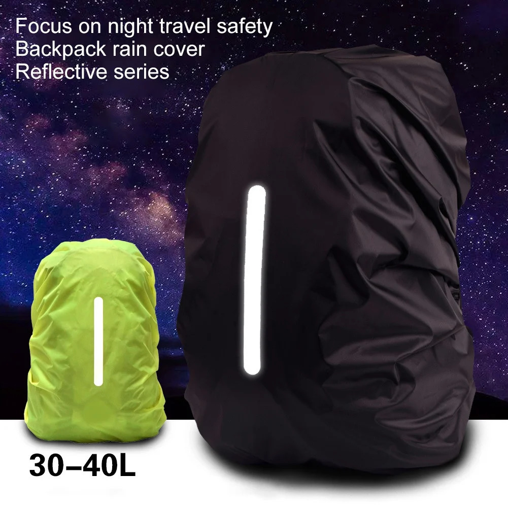 Outdoor Bags Night Walking Safety Reflective Back Cover Camping Hiking Mountaineering Backpack Bag Waterproof Rain Cap 231114