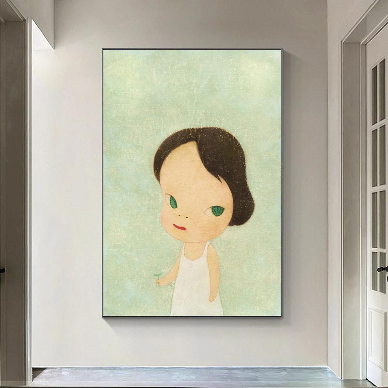 Art Canvas Art Print Yoshitomo Nara Sleepwalking Doll Singing Japan Painting Poster For Baby Kids Room Decor Unframed