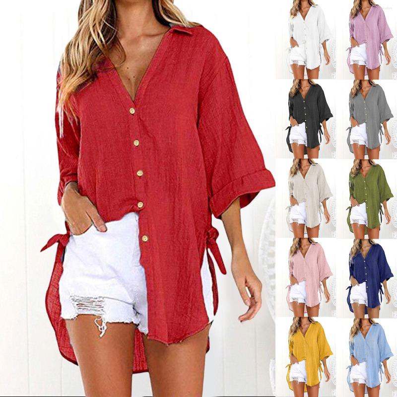 Women's Blouses Solid Color Button Blouse Women Shirt European American Style Beach Cover Side Tie Up V Neck Loose Slit Half Sleeve Blusas, Pink
Women's Blouses Solid Color Button Blouse Women Shirt European American Style Beach Cover Side Tie Up V Neck Loose Slit Half Sleeve Blusas, Pink