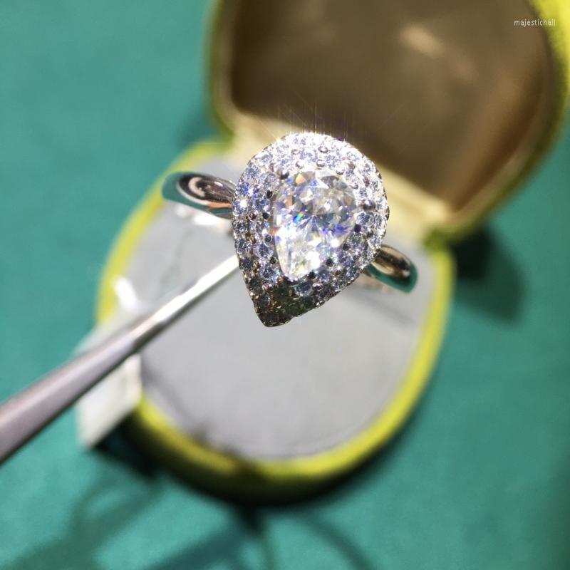 Cluster Rings Silver 925 Original Brilliant Cut 1 Diamond Test Past D Color Water Drop Shaped Moissanite Ring Gemstone Wedding JewelryCluste
Cluster Rings Silver 925 Original Brilliant Cut 1 Diamond Test Past D Color Water Drop Shaped Moissanite Ring Gemstone Wedding JewelryCluste