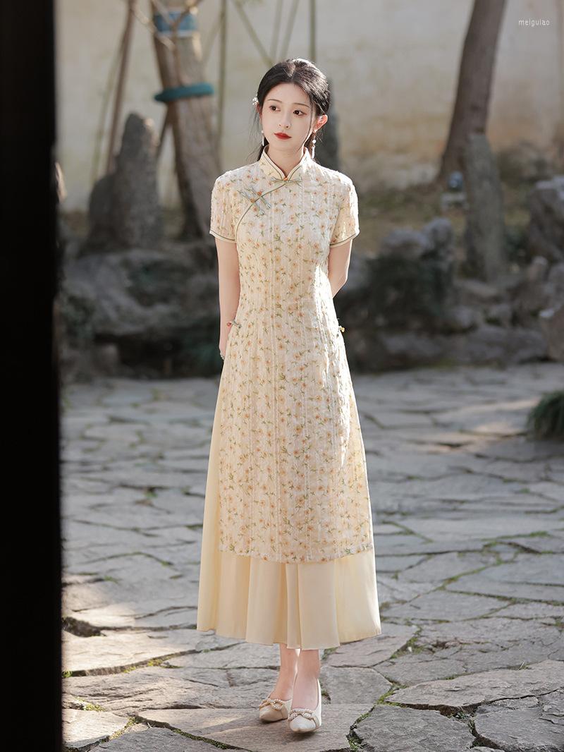 Ethnic Clothing FZSLCYIYI Female Vietnam Ao Dai Dress Spring Vintage Chinese Style Cheongsam Women Modern Improve Eleganti Long Qipao
Ethnic Clothing FZSLCYIYI Female Vietnam Ao Dai Dress Spring Vintage Chinese Style Cheongsam Women Modern Improve Eleganti Long Qipao