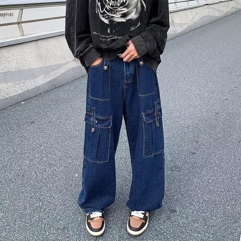 Men's Jeans Blue Baggy Cargo Men Fashion Oversized Pocket Mens Japanese Streetwear Hip-hop Loose Straight Denim Trousers, Navy blue
Men's Jeans Blue Baggy Cargo Men Fashion Oversized Pocket Mens Japanese Streetwear Hip-hop Loose Straight Denim Trousers, Navy blue