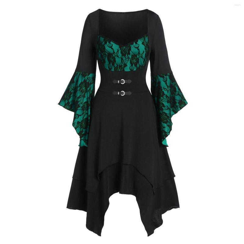 Casual Dresses Women' Floral Lace Gothic Camisole Off Shoulder Sleeve Button Irregular Dress, Green
Casual Dresses Women' Floral Lace Gothic Camisole Off Shoulder Sleeve Button Irregular Dress, Green