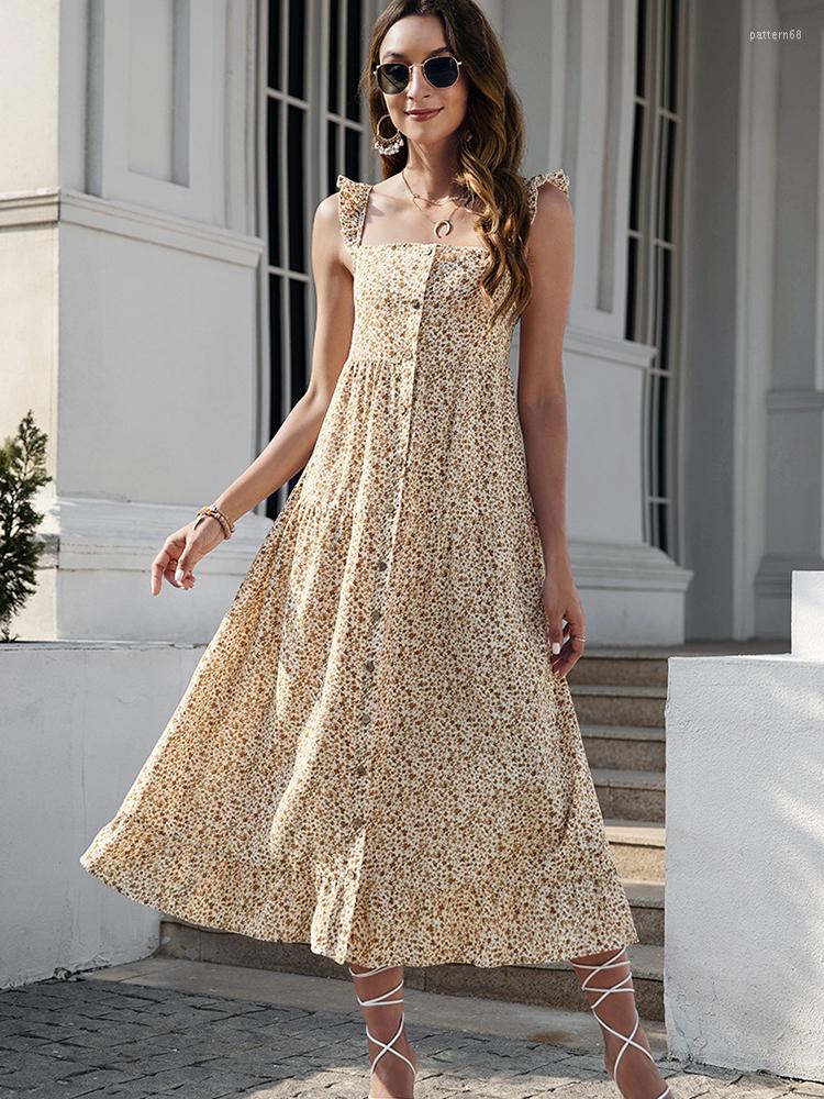 Casual Dresses Elegant Bohemian Floral Midi Sexy Ruffled Sling Long Dress Summer Women Fashion Single Breasted Party Maxi Vestido, B3009 black
Casual Dresses Elegant Bohemian Floral Midi Sexy Ruffled Sling Long Dress Summer Women Fashion Single Breasted Party Maxi Vestido, B3009 black