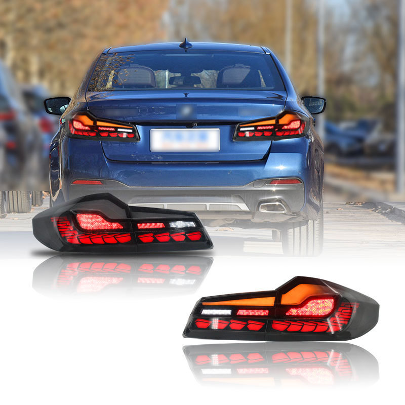 Car Modified Taillights For 5 series G30/G38 20 17-2022 LED Lights Dragon Scale Style Turn Signal Running Lights