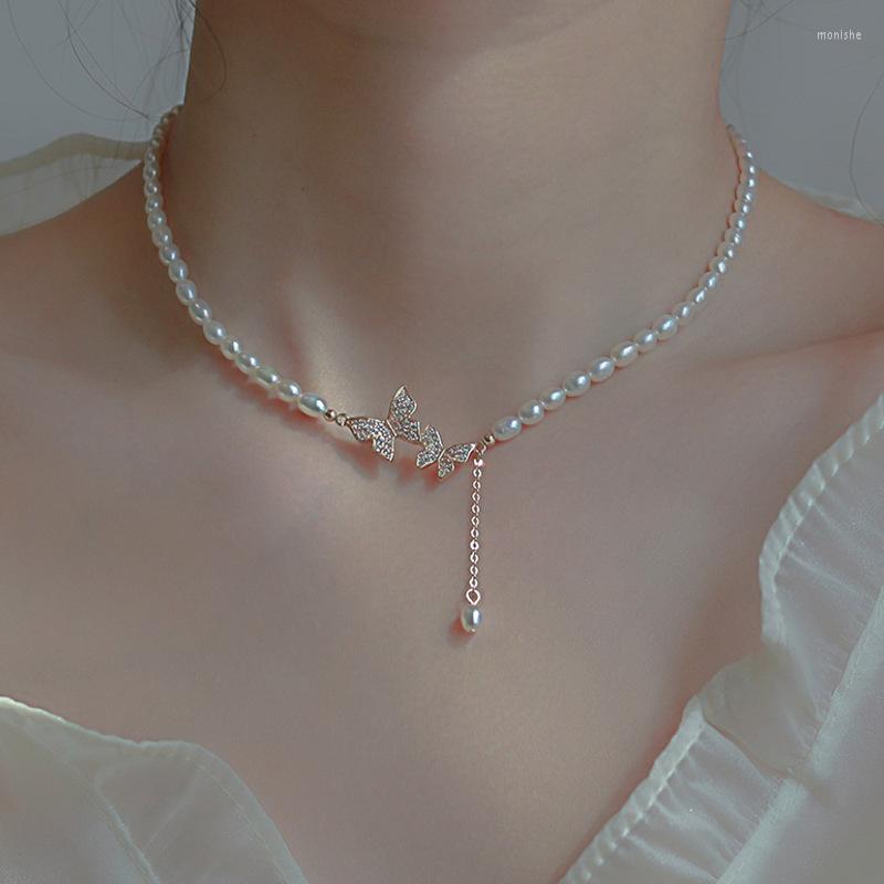 Choker Korean Fashion Inlaid Zircon Shiny Butterfly Pearl Pendant Necklace For Women Charm Beaded Clavicle Chain Wedding Party Jewelry
Choker Korean Fashion Inlaid Zircon Shiny Butterfly Pearl Pendant Necklace For Women Charm Beaded Clavicle Chain Wedding Party Jewelry