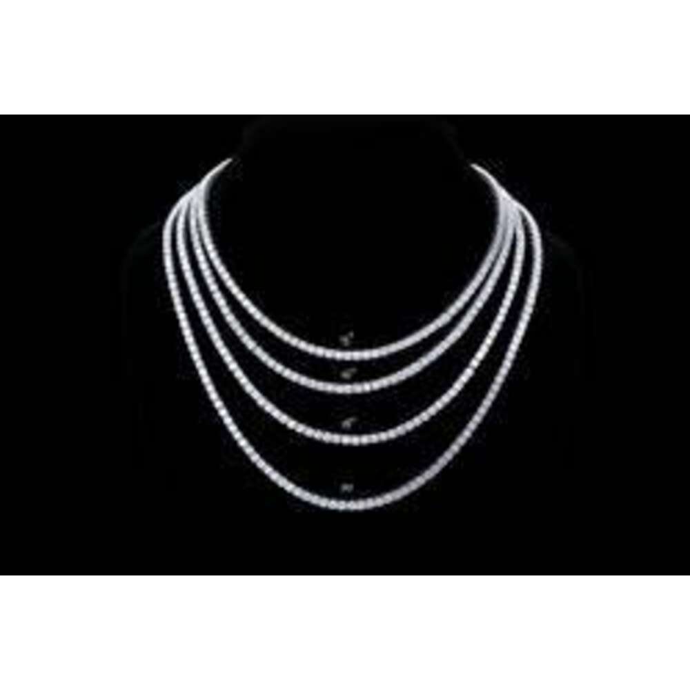Personalized Vintage 14k Solid White Gold With VVS VS CVD Round Cut IGI GIA Certified Lab Grown Diamond Tennis Necklace