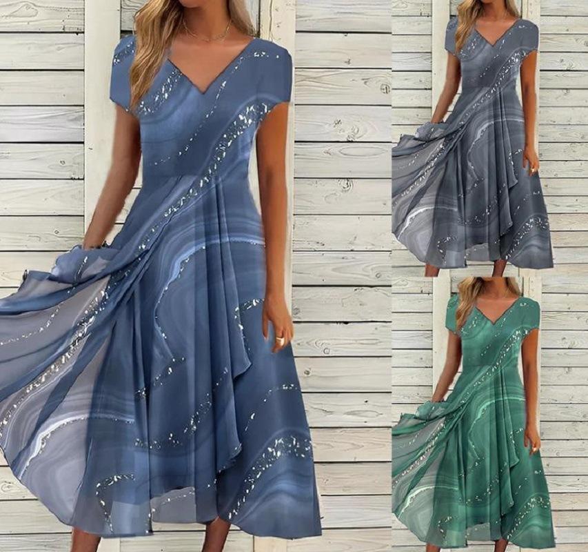 Casual Dresses Women Evening Block Print Ruffles Chiffon Semi Formal Party Dress Robe Vestidos De Festa Knee Length, Green
Casual Dresses Women Evening Block Print Ruffles Chiffon Semi Formal Party Dress Robe Vestidos De Festa Knee Length, Green