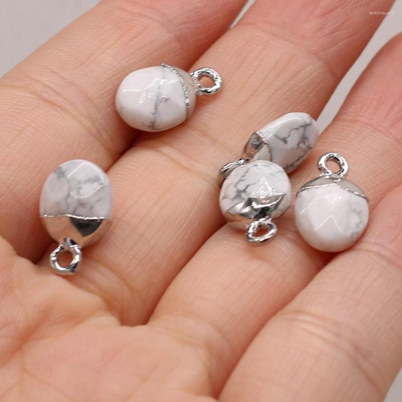 

Charms 5 PCS Natural Semi-precious Stone Pendants White Turquoise For DIY Jewelry Making High Quality Gift Handmade Accessories