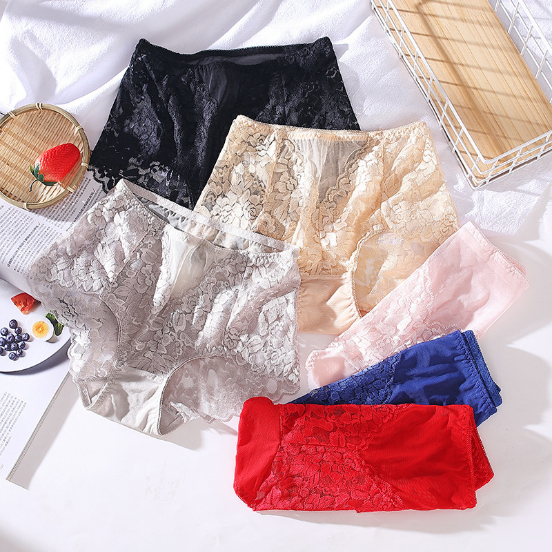 Women's Panties 12 pieces transparent panties lace women's underwear sexy briefs comfortable breathable Lingerie soft plus size M- 4XL 5XL 2