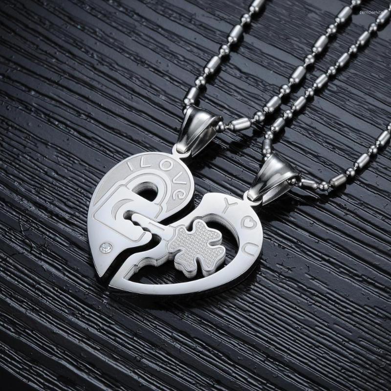 Pendant Necklaces Fashion Couple Stainless Steel Puzzle Lock & Key Heart Shape "I Love You" Lovers Jewelry
Pendant Necklaces Fashion Couple Stainless Steel Puzzle Lock & Key Heart Shape "I Love You" Lovers Jewelry