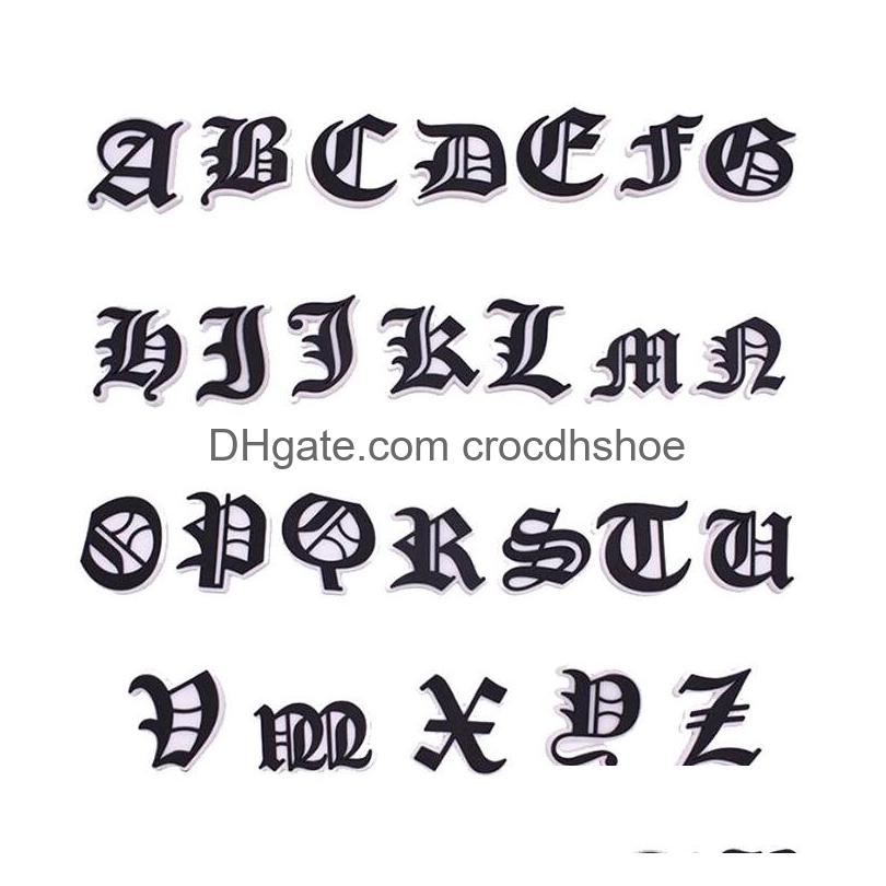 Shoe Parts Accessories Old English Alphabet Letters Croc Charms Pvc Clog For Wristband Bracelet Diy Drop Delivery Otfjq
Shoe Parts Accessories Old English Alphabet Letters Croc Charms Pvc Clog For Wristband Bracelet Diy Drop Delivery Otfjq