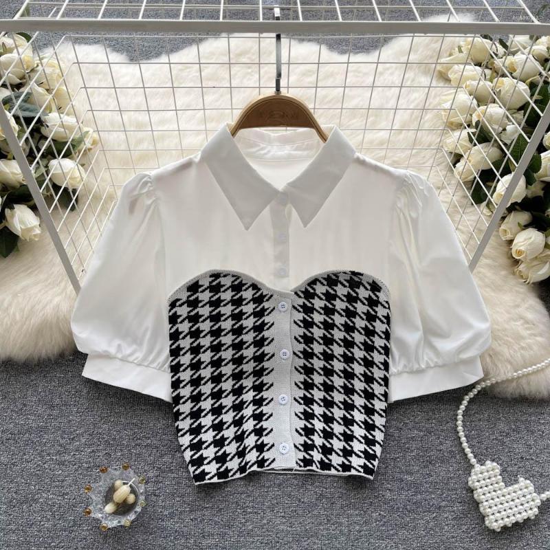 Women's Blouses Women's Summer Korean Sexy Retro Fashion Short Tops Sleeve Casual Blouse Shirts Camisa Feminina J611
Women's Blouses Women's Summer Korean Sexy Retro Fashion Short Tops Sleeve Casual Blouse Shirts Camisa Feminina J611