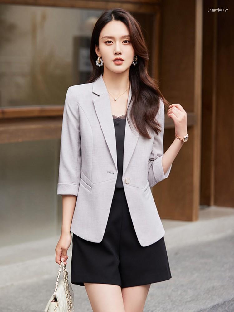 Women' Suits Korean Blazers Women 2023 Thin Summer Coat Three Quarter Sleeve Single Button Office Lady Simple Solid Color Outerwear, Beige
Women' Suits Korean Blazers Women 2023 Thin Summer Coat Three Quarter Sleeve Single Button Office Lady Simple Solid Color Outerwear, Beige