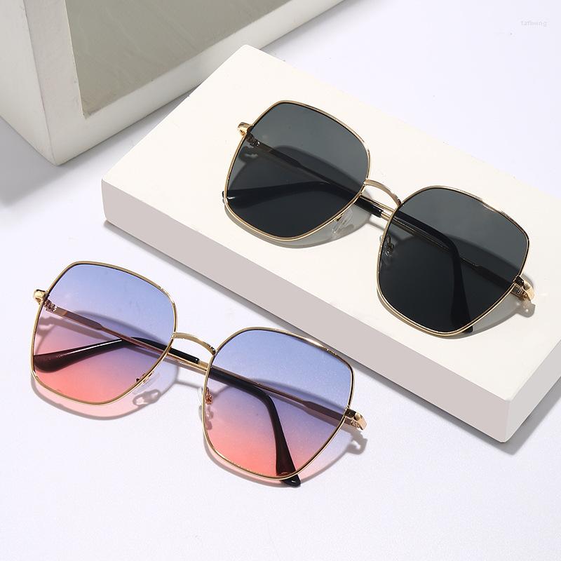 Sunglasses Women's Fashion Gradually Changing Full Frame Metal UV Resistant