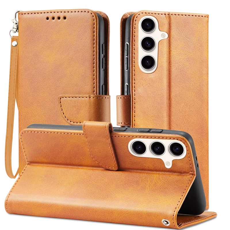 Business Leather Wallet Cases For Samsung S25 Edge S24 S23 FE Ultra Plus A36 A56 A26 A05 A05S A25 A35 A55 A15 A16 A06 Retro Flip Cover ID Card Slot Ho