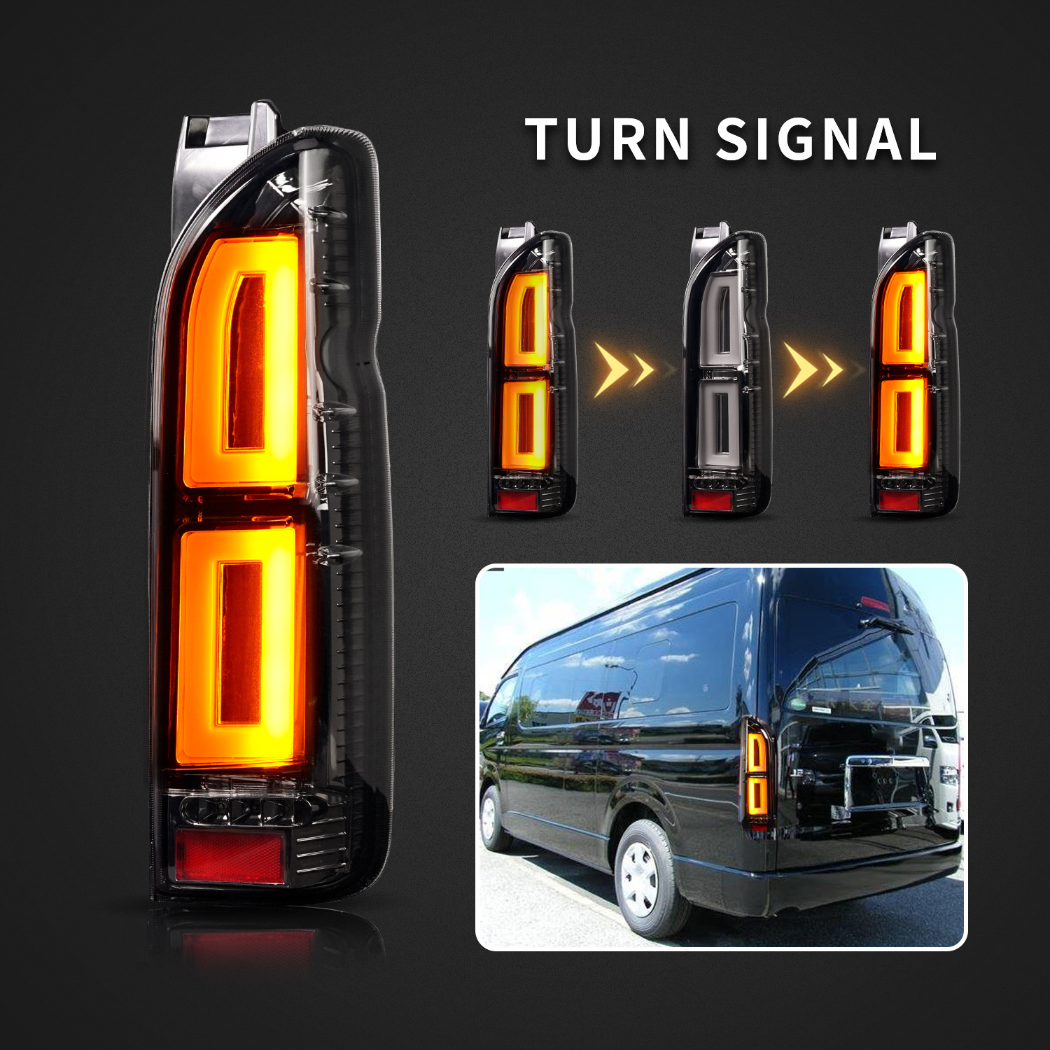 Auto Styling For TOYOTA HIACE 20 05-20 20 LED Lights Assembly Running Light Dynamic Turn Signal Taillights