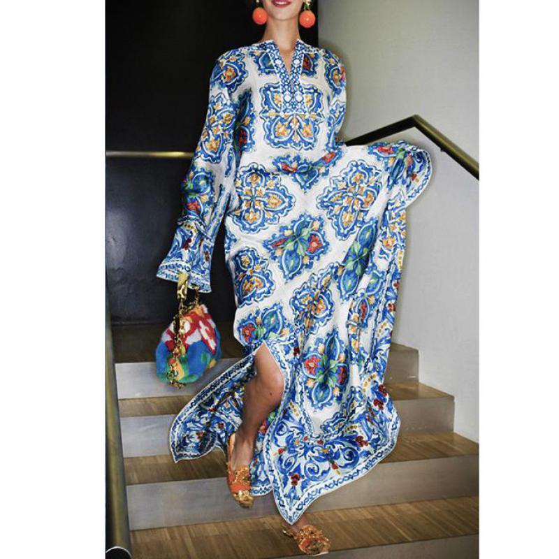 Summer Maxi Dress GET SPRING Women Dress Print Chiffon Dresses V Neck Long Sleeve Loose Split Bohemia Boho Floral Plus Size Free, Blue
Summer Maxi Dress GET SPRING Women Dress Print Chiffon Dresses V Neck Long Sleeve Loose Split Bohemia Boho Floral Plus Size Free, Blue