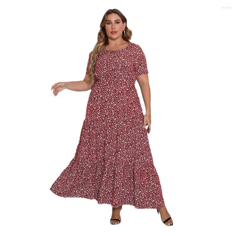 Plus Size Dresses 2023 Women's Summer Polyester Ankle-Length Long Dress 0-Neck Short Sleeve Little Floral Green/Red Print Loose
Plus Size Dresses 2023 Women's Summer Polyester Ankle-Length Long Dress 0-Neck Short Sleeve Little Floral Green/Red Print Loose