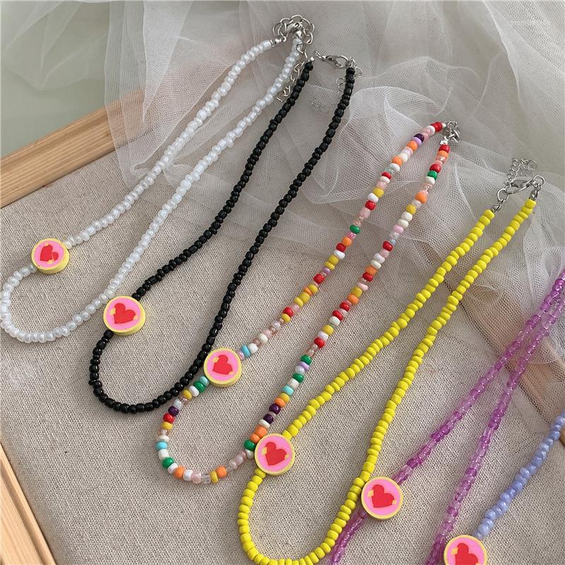 Chains Bohemian Trendy Pink Heart Polymer Clay Necklace For Women Personality Handwork Clavicle Neck Chain Choker Jewelry 2023
Chains Bohemian Trendy Pink Heart Polymer Clay Necklace For Women Personality Handwork Clavicle Neck Chain Choker Jewelry 2023