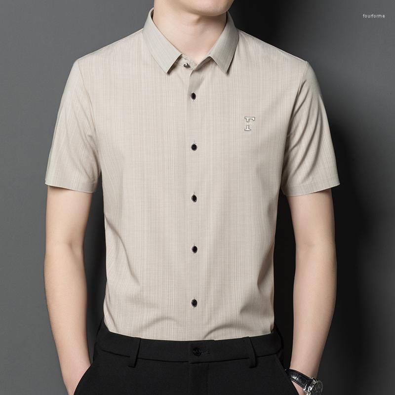 Men's Casual Shirts 2023 Summer Thin Men's Short Sleeve Shirt Classic Stripe Lapel Elastic Business Office Brand Clothes Black Blue
Men's Casual Shirts 2023 Summer Thin Men's Short Sleeve Shirt Classic Stripe Lapel Elastic Business Office Brand Clothes Black Blue