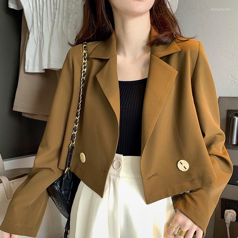 Women' Suits 2023 Suit Collar Retro One Button Brown Short Jacket Pure Color Temperament Casual Top Blazers For Jackets Women
Women' Suits 2023 Suit Collar Retro One Button Brown Short Jacket Pure Color Temperament Casual Top Blazers For Jackets Women
