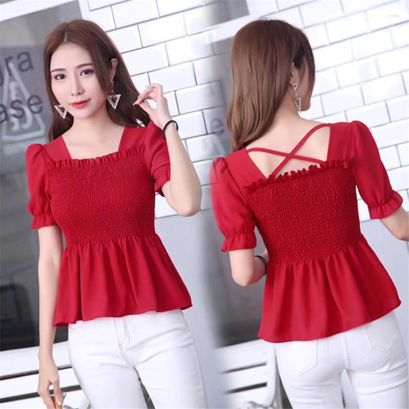 Women' Blouses Summer Women Ruffles Chiffon Blouse Sweety Girl Square Collar Shirt Spring Short Sleeve Blousas Basic Tops Bottomings WZ862, Black
Women' Blouses Summer Women Ruffles Chiffon Blouse Sweety Girl Square Collar Shirt Spring Short Sleeve Blousas Basic Tops Bottomings WZ862, Black