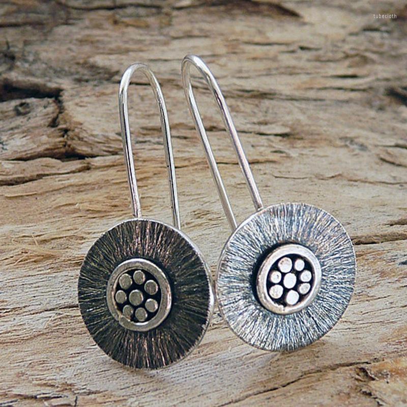 Dangle Earrings Tribal Circle Carved Metal Hook Ancient Silver Color Round Disc Ethnic Drop Female Accessories
Dangle Earrings Tribal Circle Carved Metal Hook Ancient Silver Color Round Disc Ethnic Drop Female Accessories