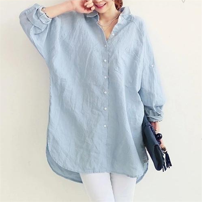 Women's Blouses Shirts Spring Autumn Women White Blouse Tops Casual Loose Linen Blouses Ladies Long Sleeve Shirts Office OL Blusas Oversize AB1332 230414, Light blue
Women's Blouses Shirts Spring Autumn Women White Blouse Tops Casual Loose Linen Blouses Ladies Long Sleeve Shirts Office OL Blusas Oversize AB1332 230414, Light blue