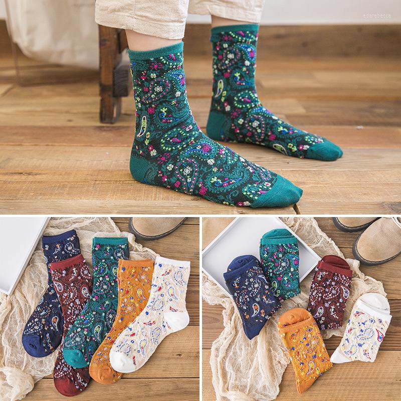 Women Socks Woman Tube Ethnic Floral Print Cotton Long For Korean Fashion Harajuku Retro Vintage Streetwear Crew Sock, White
Women Socks Woman Tube Ethnic Floral Print Cotton Long For Korean Fashion Harajuku Retro Vintage Streetwear Crew Sock, White