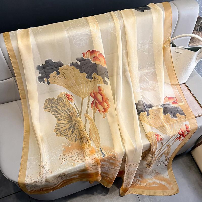 Scarves Luxury Orange Beach Shawl Fashion Lotus Long Summer Sunscreen Towel Oversized Female Headkerchief Girl Gift
Scarves Luxury Orange Beach Shawl Fashion Lotus Long Summer Sunscreen Towel Oversized Female Headkerchief Girl Gift