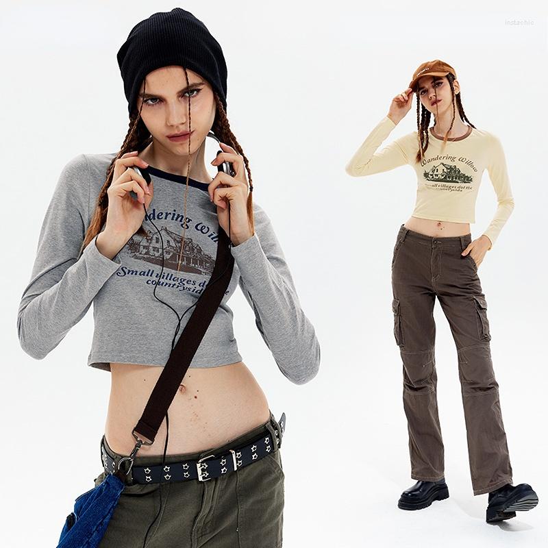 Women' T Shirts Hikigawa Chic Fahsion Women Vintage All Match Long Sleeve Basic Slim Fit T-Shirts Streetwear Printed O Neck Crop Top Ropa, Gray
Women' T Shirts Hikigawa Chic Fahsion Women Vintage All Match Long Sleeve Basic Slim Fit T-Shirts Streetwear Printed O Neck Crop Top Ropa, Gray