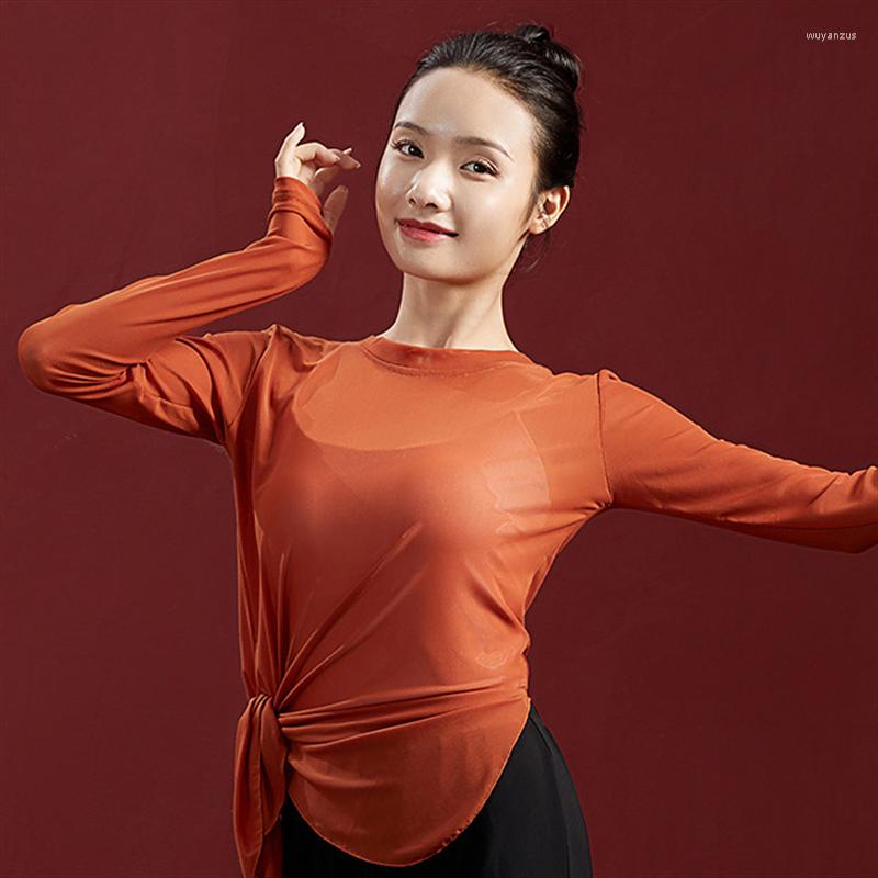 Stage Wear Simple Style Women Adult Latin Dance Top Gauzy Long Sleeve U Neck Elastic Dancing Training, Gray
Stage Wear Simple Style Women Adult Latin Dance Top Gauzy Long Sleeve U Neck Elastic Dancing Training, Gray