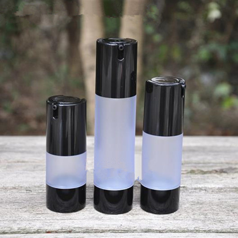 15ml 30ml black frosted Bottle airless vacuum pump lotion bottle with pump frost 50ml plastic Refillable Bottles
15ml 30ml black frosted Bottle airless vacuum pump lotion bottle with pump frost 50ml plastic Refillable Bottles