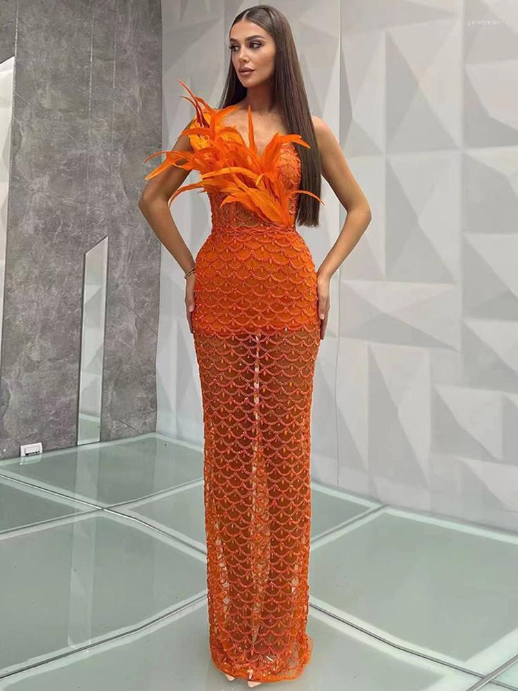 Casual Dresses Sexy In Women' Open-Back Split Side Feather Sequin Evening Dress Sleeveless Strapless Banquet Celebrity Party, Orange
Casual Dresses Sexy In Women' Open-Back Split Side Feather Sequin Evening Dress Sleeveless Strapless Banquet Celebrity Party, Orange