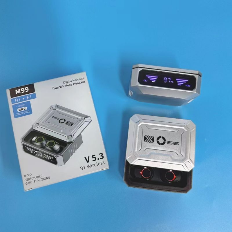 TWS Bluetooth headphone Wireless Earphone Mirror screen In-ear Earphone LED display M99 Model Two Earbuds with built-in Microphone high Quality Headph
