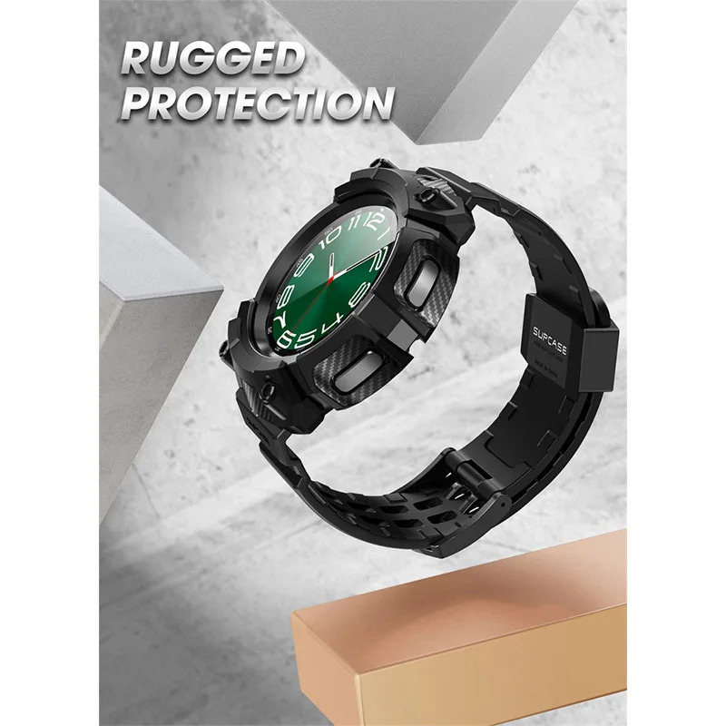 Watch Bands For Galaxy Watch 6 Classic Case 47mm SUPCASE UB Pro Rugged Protective Case with Strap Bands 2Pcs Screen Protector 231115