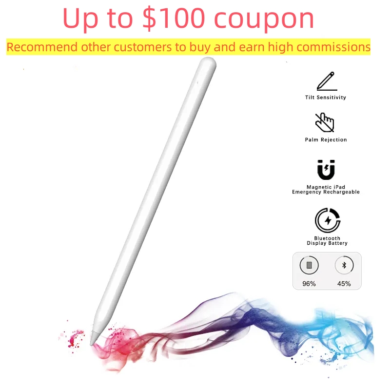 Magnetic Active Stylus Pen Capacitive Magnet Drawing Pencil 2nd generation Wireless Charging Touch Screen Pens for iPad Pro 3rd 11 12.9 Mini 6 Air 4th 5th 6th Tablet
Magnetic Active Stylus Pen Capacitive Magnet Drawing Pencil 2nd generation Wireless Charging Touch Screen Pens for iPad Pro 3rd 11 12.9 Mini 6 Air 4th 5th 6th Tablet
