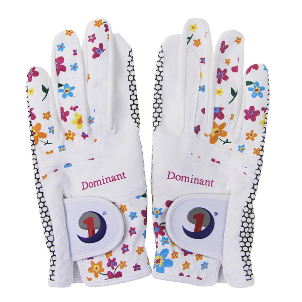 Sports Gloves Golf Glove Women Ladies Pair Cool Leather Both Hand Summer Floral Colorful Breathable for Non Slip Gloves 1 Pair 231115