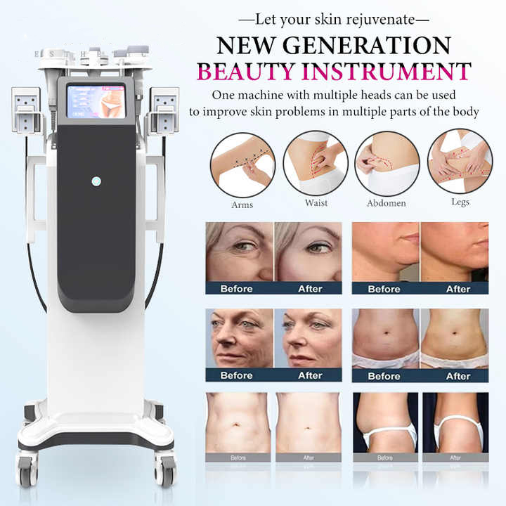Professional 6 in 1 cavitation 80K 40k ultrasonic S shape cavitation 80K vacuum rf body slimming machine For beauty salons