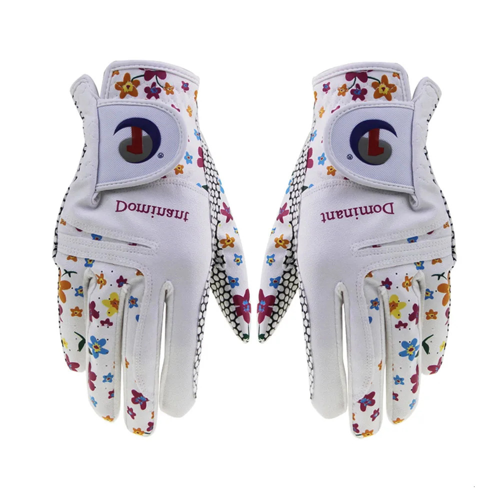 Sports Gloves Golf Glove Women Ladies Pair Cool Leather Both Hand Summer Floral Colorful Breathable for Non Slip Gloves 1 Pair 231115