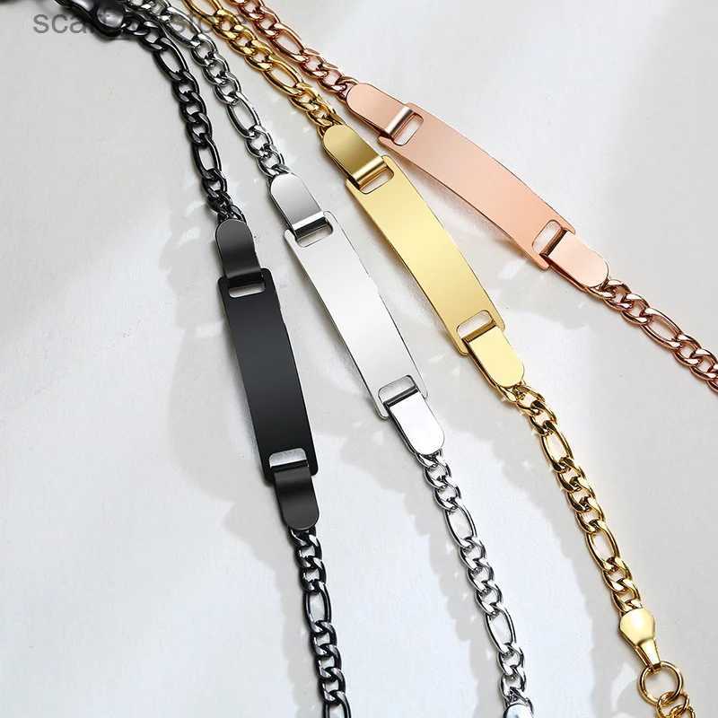 Chain Personalize Baby Name Bracelets Non Allergy Stainless Steel Infant Btism Bangle Jewelry Custom Boy Girl Family GiftsL231115