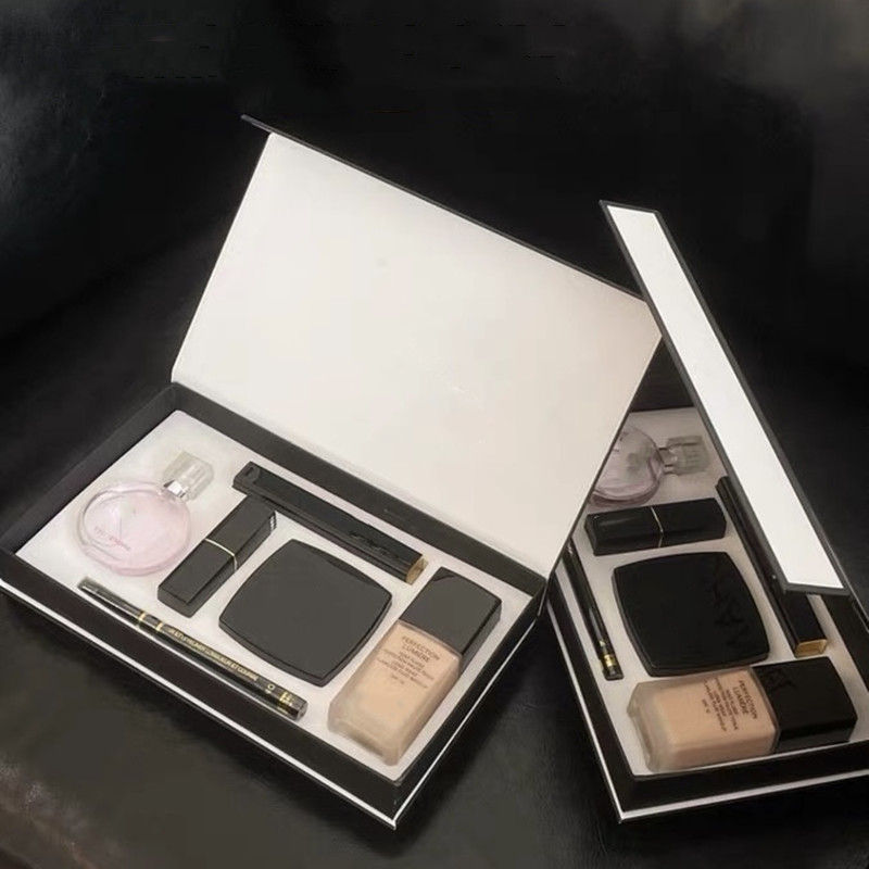 The latest style Brand makeup set 15ml perfume lipsticks eyeliner mascara 6/3/5 in 1 with box Lips cosmetics kit for women gift drop fast free delivery